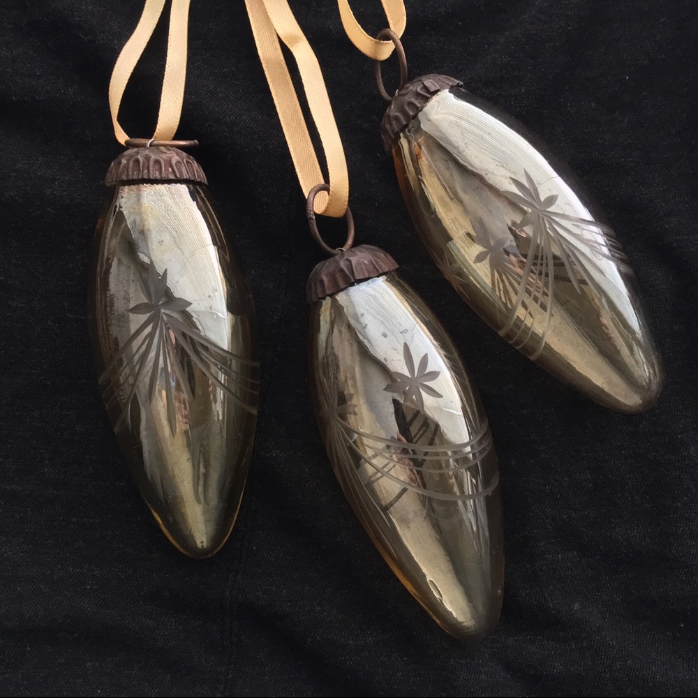 Fluted Etched Glass Ornaments
